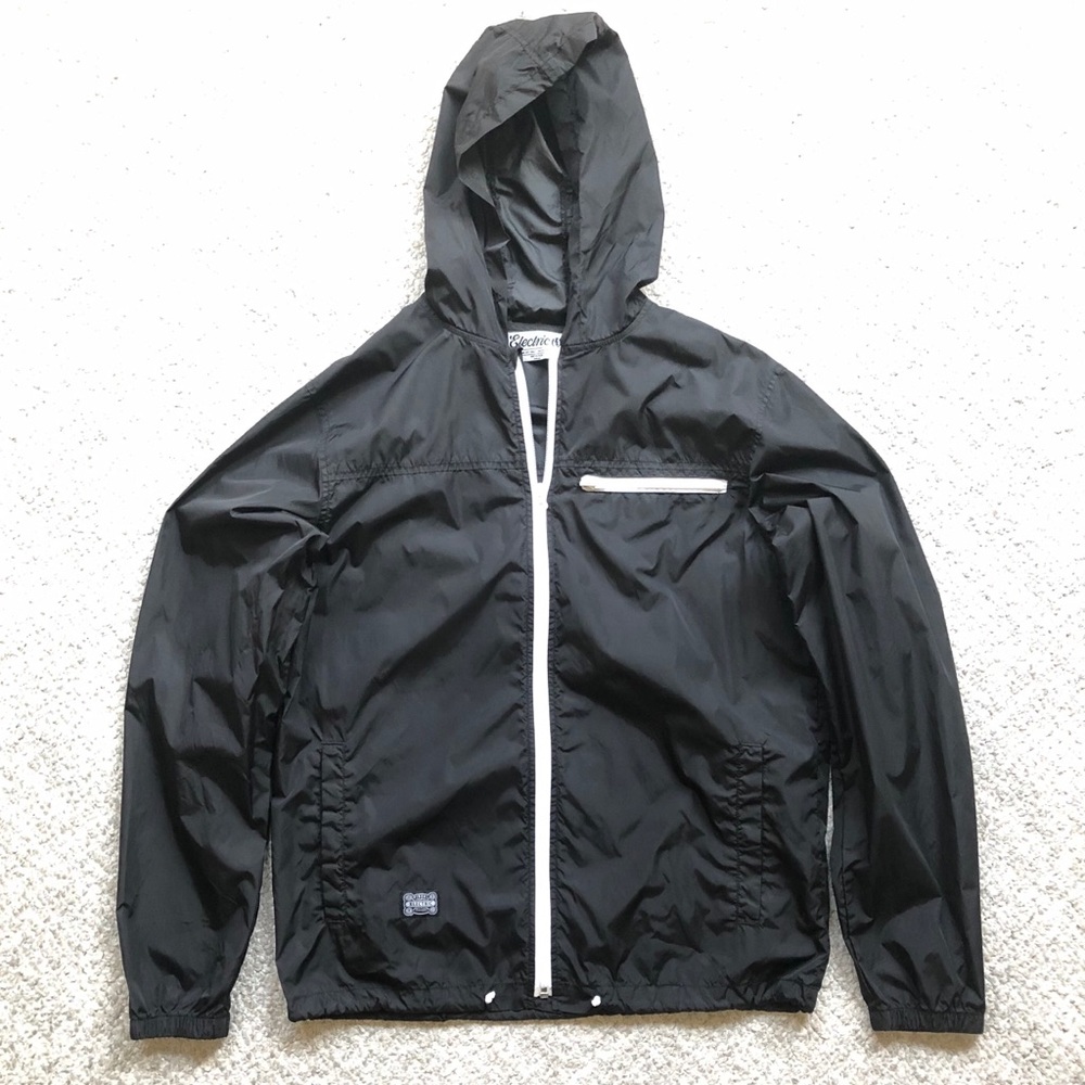 Electric Beggar Jacket Nylon Black Windbreaker - Picture 1 of 13